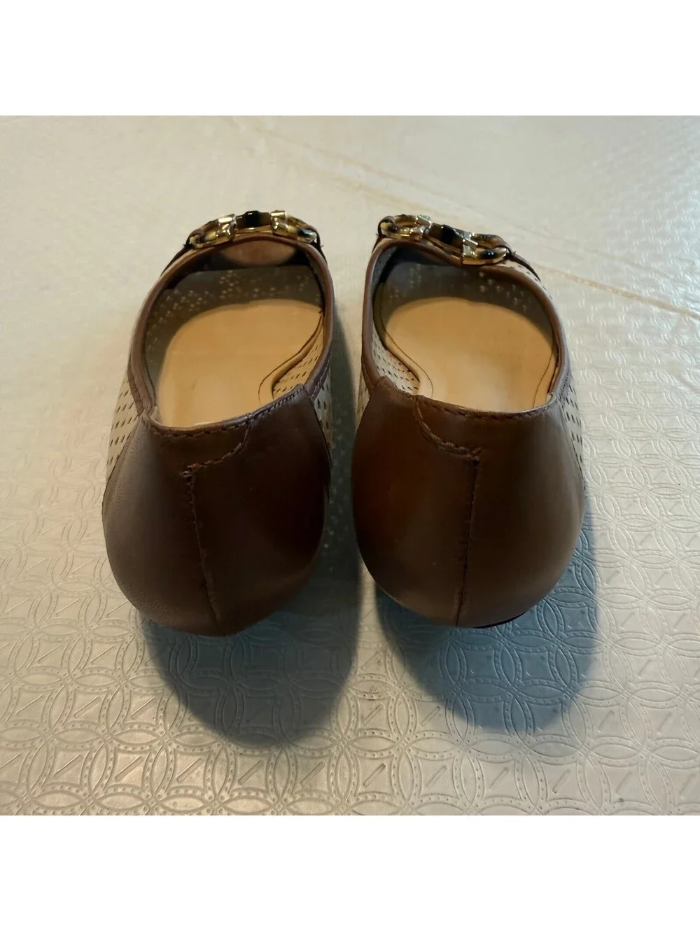 French Sole NY Women's Brown Peep Toe Flats Size 6.5